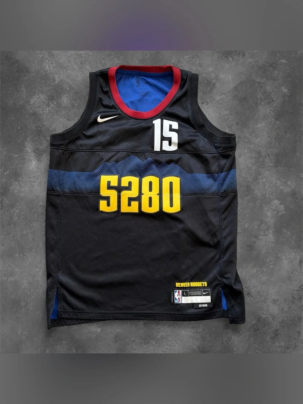 Denver Nuggets Boys Jersey L (14/16) Black Nike Nikola Jokic 5280 Dri-Fit